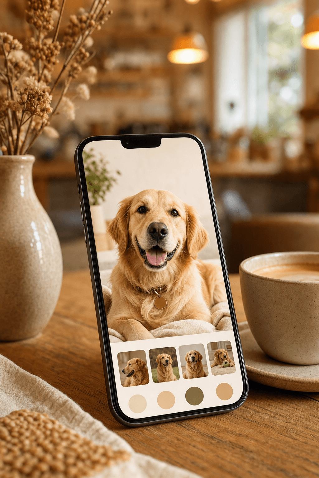 Phone showing PalNook app with a pet animation
